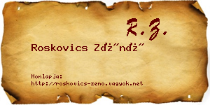 Roskovics Zénó névjegykártya